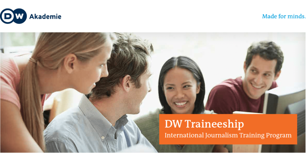 Deutsche Welle International Journalism Traineeship for Aspiring Journalists.